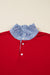 Ensemble sweat-shirt et short en satin avec col rayé rouge Racing
