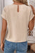 Parchemin de couleur unie nouée Hem Blouse à manches courtes