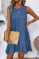 Ashleigh Blue Knot Sbope Back Ruffle Hem Mini Mini Vestido
