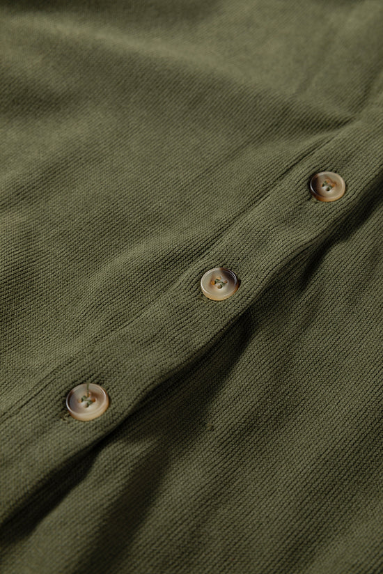 Oatmeal Corduroy Half Button Collared Long Sleeve Mini Dress