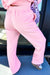 Phalaenopsis Chenille Heart Pattern Casual 2pcs Pants Set