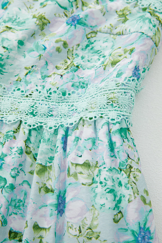 Vestito maxi in pizzo floreale in pizzo verde