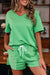 T -spalla a gocce a V Verde Verve Mint e Shorti con cownewwork