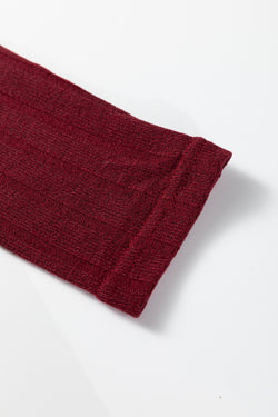 Black Frilled Neck Ribbed Knit Patchwork Long Sleeve Mini Dress