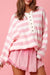 Stripe Pink Half Bottons Drop Callo maglione