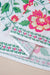 Robe longue blanche à imprimé floral et demi-bouton col mandarin manches 3/4