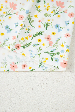 Contraste de impresión floral Pipping Pajamas Set de pijama