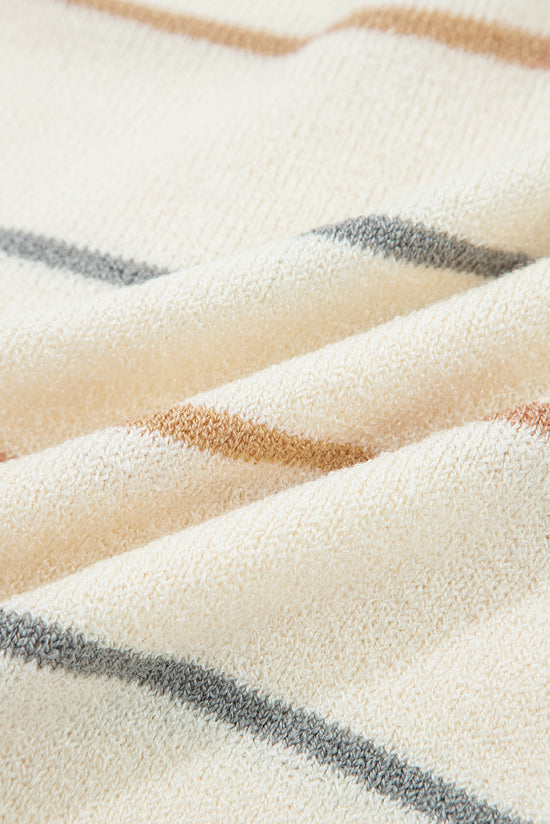 Maglione cardigan a strisce anteriore a V a strisce multicolour a strisce