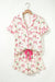 Floral Print Contrast Pipping Short Pajamas Set