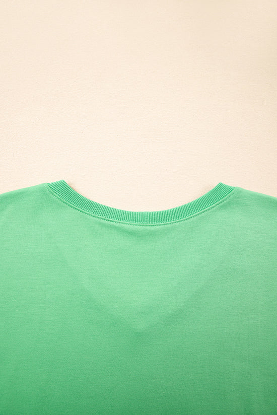T -spalla a gocce a V Verde Verve Mint e Shorti con cownewwork