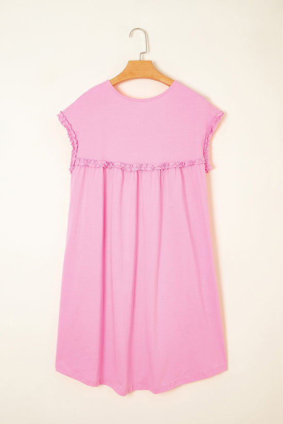 Menta verde brimele fritturato collo sciolto mini abito