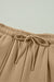 Smoke Gray Exposed Seam Drawstring Elastic Waistband Wide Leg Pants