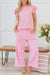 Pantaloni a gamba con manicotto artolpe perle testuriti rosa