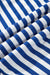 Sky Blue Stripe U Neck Maneveless Fit Fit Mini Vestido