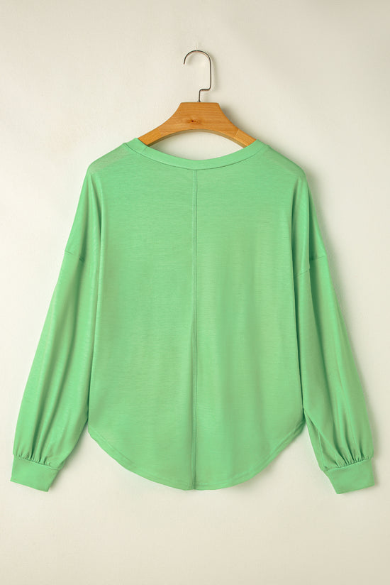 Top a strisce a strisce a strisce color blocco verde chiaro