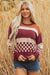 Blocco a scacchi marrone a scacchi maglione a goccia a maglia