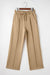 Smoke Gray Exposed Seam Drawstring Elastic Waistband Wide Leg Pants
