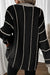 Maglione sciolto a Vs a striato di blocco nero a strisce