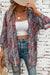 Red Paisley Impresión abierta Kimono
