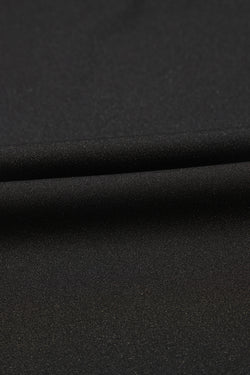 Black Solid Ruffled Mesh Patchwork Sleeve Bodysuit