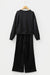 Black Varsity Striped Detail Crewneck Pullover Elastic Sweatpants 2pcs Outfit