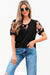 T-shirt à col état-pied en dentelle Black Flora