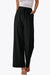 Black Solid Color Drawstring Elastic Waist Casual Loose Pants