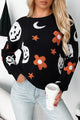 Black Halloween Mythical Night Pattern Drop ombre Sweater