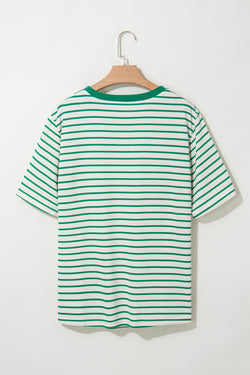 Striscia verde plus size St Patricks Day Round Neck Thirt