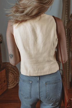 Giubbotto a V White Slim Fit abbottonato