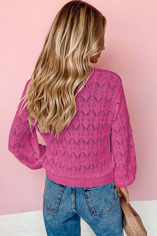 Cardigan all'uncinetto anteriore abbottonato leggero marrone