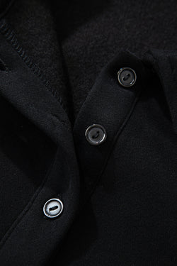 Black Solid Collared Sweatshirt and High Waist Pants Active Set
