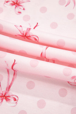 Contraste de impresión floral Pipping Pajamas Set de pijama