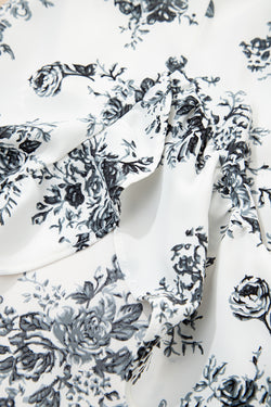 Sky Blue Boho Floral High Bruffer Maxi Skirt
