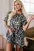 Black Cheetah Printed Casual Tee and Shorts Lounge Set