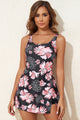 Robe de natation arrière à imprimé floral noir