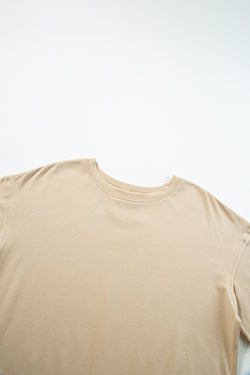 Camiseta de gran tamaño de costura de costura cruda