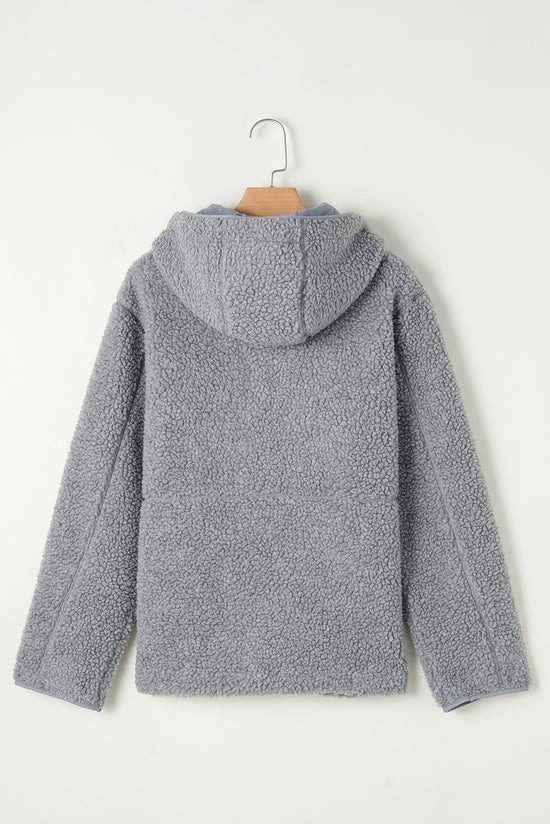 Pale Khaki Fleece zip up up cordon de casse-cordon