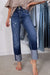 High Waist Distressed Straight Leg Jeans