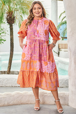Tiep di pentola mista floreale rosa boho paisley