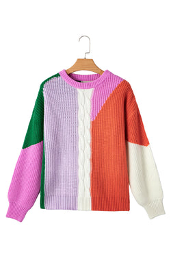 Desert Gold Color Block Tagued Knit Drop Scala sciolta