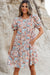 Apricot bohemio estampado floral hojaldre corto mini vestido