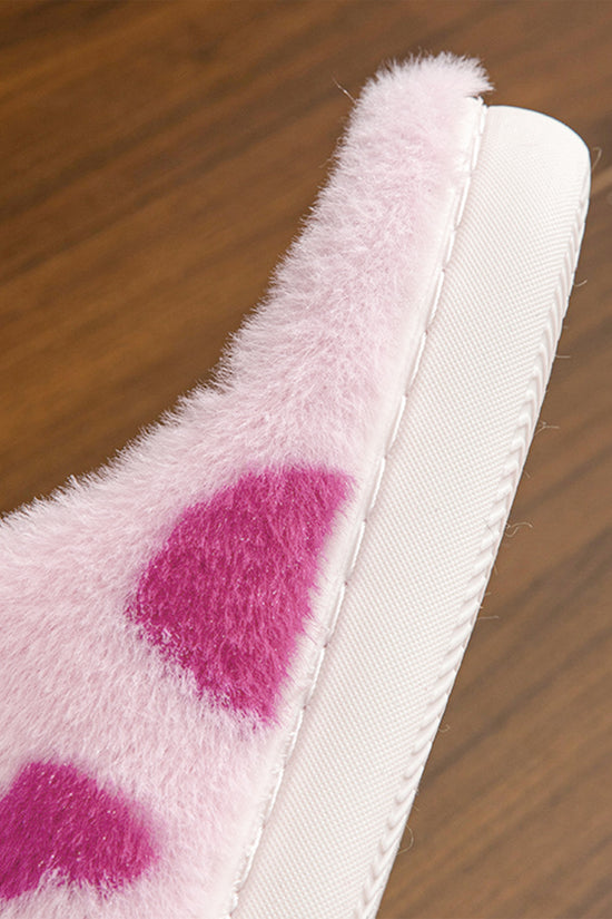 Pantofole fuzzy invernali a forma di cuore rosso fuoco di San Valentino