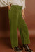 Burgundy Corduroy Solid Color High Waist Wide Leg Pants