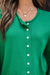 Pulsante a maglia a maglia a maglia con maglia ridotta verde brillante cardigan