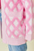 Modèle de rhombus rose tricoté des cardigans à poche avant