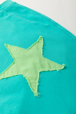 Camiseta de gran tamaño de la estrella de mezclilla de mezclilla de mezclilla aruba