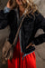 Dark Blue Fake Two-Piece Hooded Zip-Up Denim Jacket