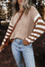 Stripe a strisce marrone geometrica a goccia testurizzata maglione