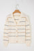 Maglione cardigan a strisce anteriore a V a strisce multicolour a strisce